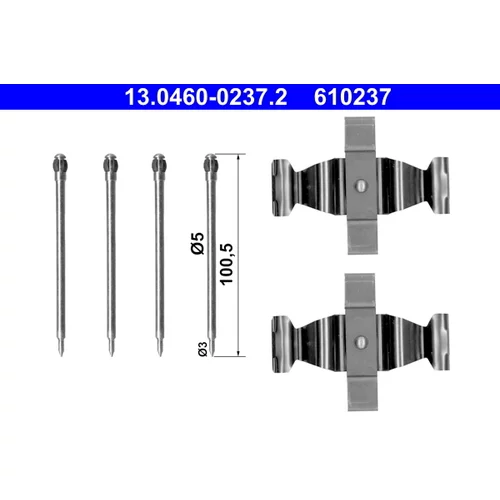 Sada príslušenstva obloženia kotúčovej brzdy ATE 13.0460-0237.2