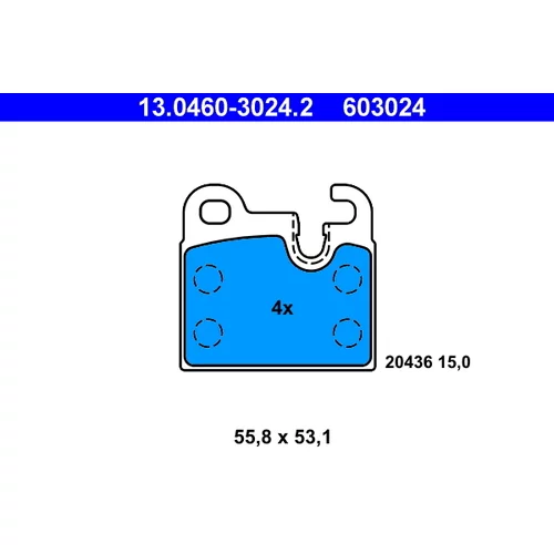 Sada brzdových platničiek kotúčovej brzdy 13.0460-3024.2 /ATE/