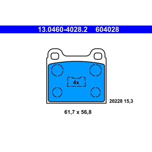 Sada brzdových platničiek kotúčovej brzdy ATE 13.0460-4028.2