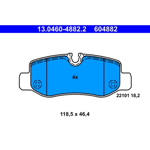 Sada brzdových platničiek kotúčovej brzdy ATE 13.0460-4882.2
