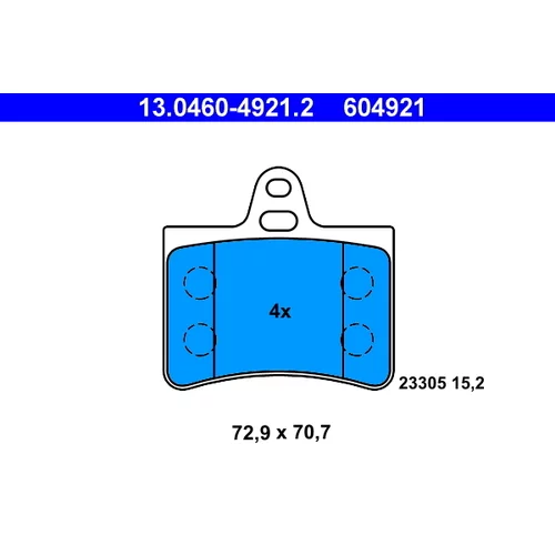 Sada brzdových platničiek kotúčovej brzdy ATE 13.0460-4921.2