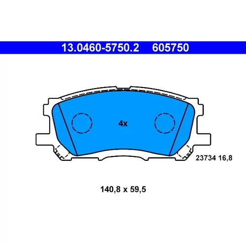 Sada brzdových platničiek kotúčovej brzdy ATE 13.0460-5750.2