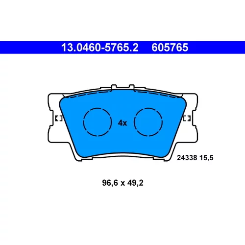 Sada brzdových platničiek kotúčovej brzdy ATE 13.0460-5765.2