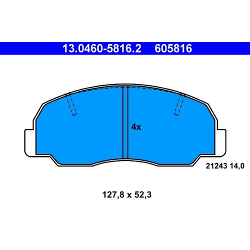 Sada brzdových platničiek kotúčovej brzdy ATE 13.0460-5816.2