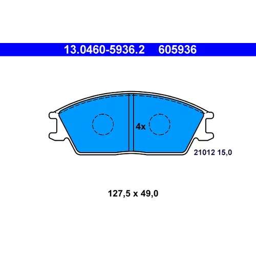 Sada brzdových platničiek kotúčovej brzdy ATE 13.0460-5936.2