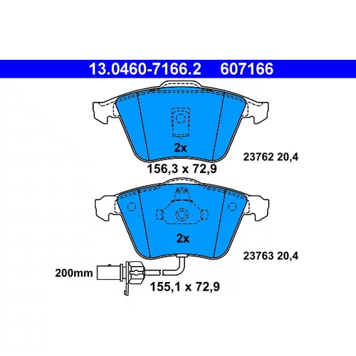 Sada brzdových platničiek kotúčovej brzdy ATE 13.0460-7166.2
