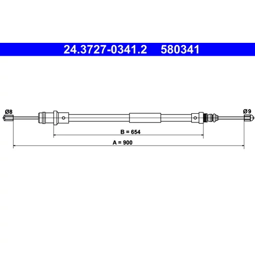 Ťažné lanko parkovacej brzdy ATE 24.3727-0341.2