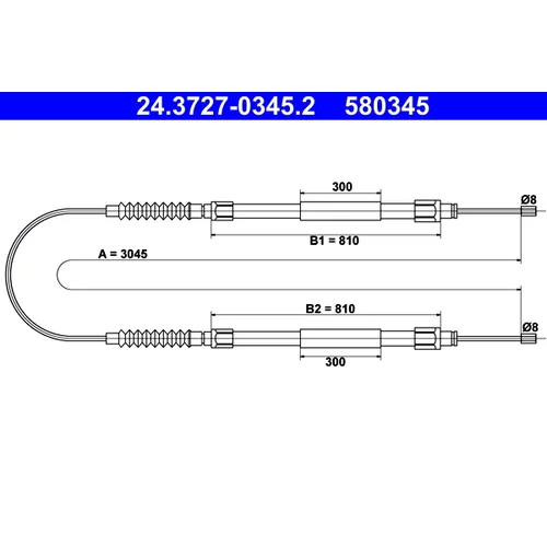 Ťažné lanko parkovacej brzdy ATE 24.3727-0345.2