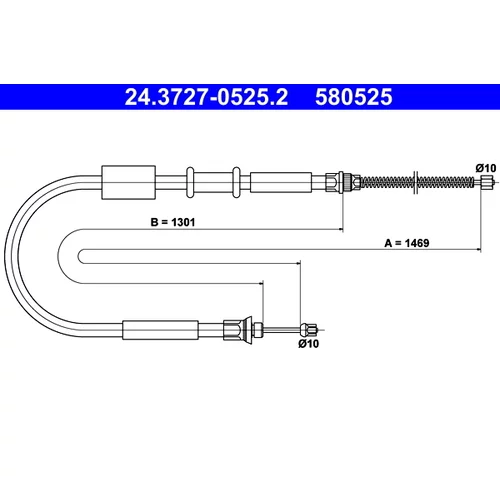 Ťažné lanko parkovacej brzdy ATE 24.3727-0525.2