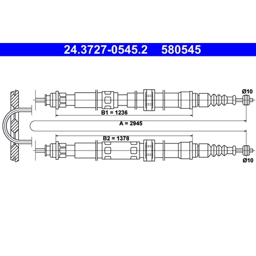 Ťažné lanko parkovacej brzdy ATE 24.3727-0545.2