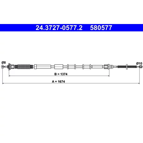 Ťažné lanko parkovacej brzdy ATE 24.3727-0577.2