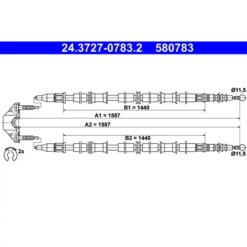 Ťažné lanko parkovacej brzdy ATE 24.3727-0783.2