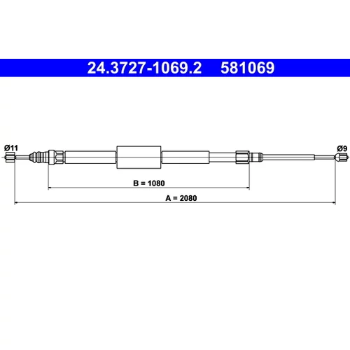Ťažné lanko parkovacej brzdy ATE 24.3727-1069.2