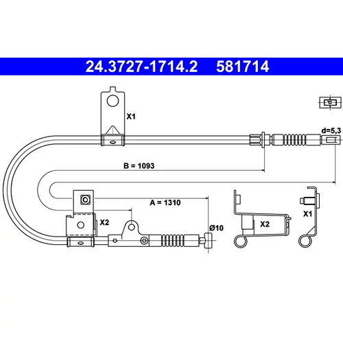 Ťažné lanko parkovacej brzdy ATE 24.3727-1714.2