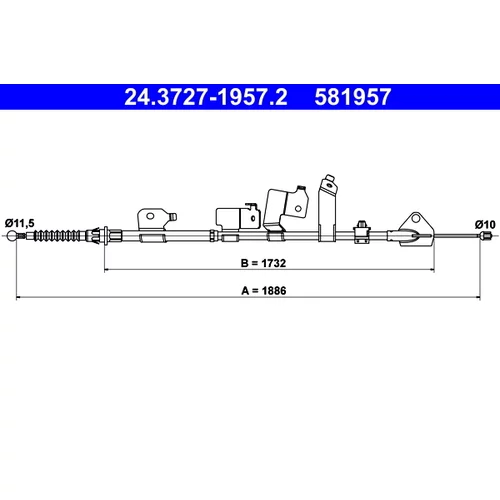 Ťažné lanko parkovacej brzdy ATE 24.3727-1957.2