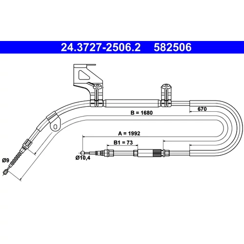 Ťažné lanko parkovacej brzdy ATE 24.3727-2506.2