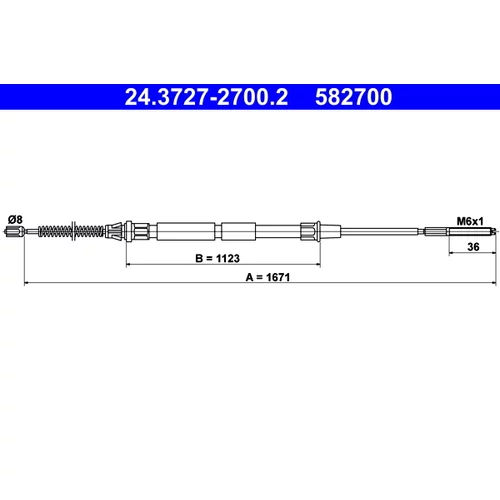 Ťažné lanko parkovacej brzdy ATE 24.3727-2700.2