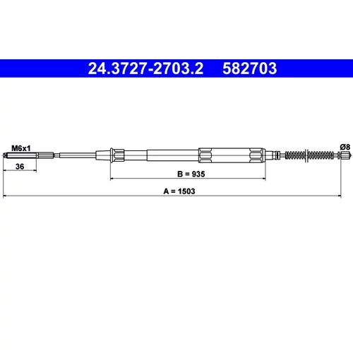 Ťažné lanko parkovacej brzdy ATE 24.3727-2703.2