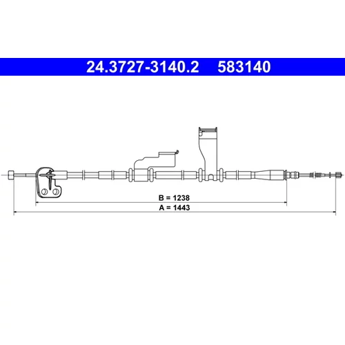 Ťažné lanko parkovacej brzdy ATE 24.3727-3140.2