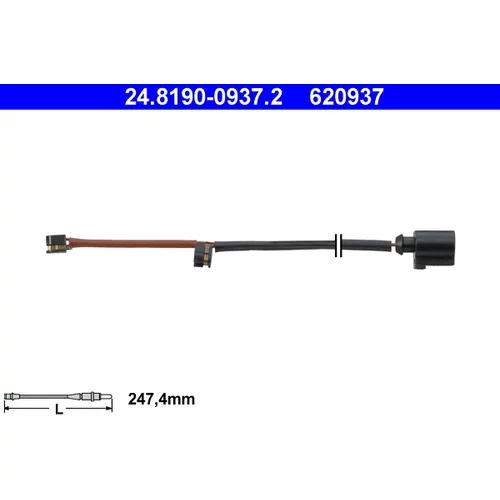 Výstražný kontakt opotrebenia brzdového obloženia ATE 24.8190-0937.2