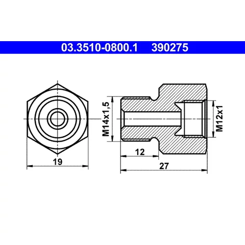 Adaptér brzdového vedenia ATE 03.3510-0800.1