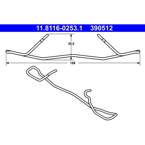 Pružina brzdového strmeňa ATE 11.8116-0253.1
