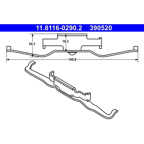 Pružina brzdového strmeňa ATE 11.8116-0290.2