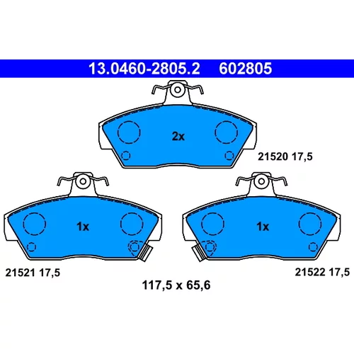 Sada brzdových platničiek kotúčovej brzdy ATE 13.0460-2805.2