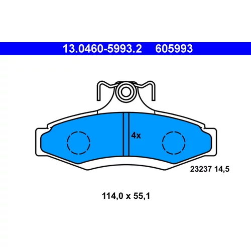 Sada brzdových platničiek kotúčovej brzdy ATE 13.0460-5993.2