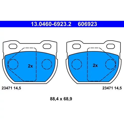 Sada brzdových platničiek kotúčovej brzdy ATE 13.0460-6923.2