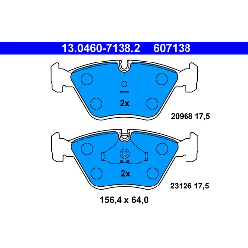 Sada brzdových platničiek kotúčovej brzdy ATE 13.0460-7138.2