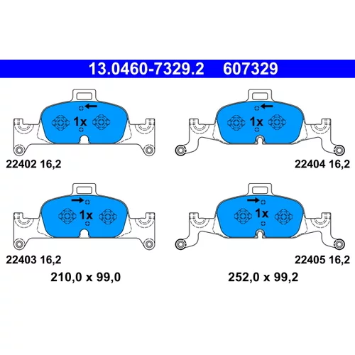 Sada brzdových platničiek kotúčovej brzdy ATE 13.0460-7329.2