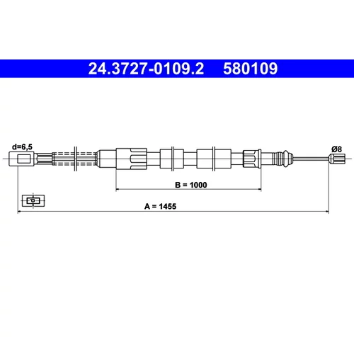 Ťažné lanko parkovacej brzdy ATE 24.3727-0109.2