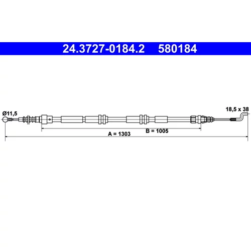 Ťažné lanko parkovacej brzdy ATE 24.3727-0184.2