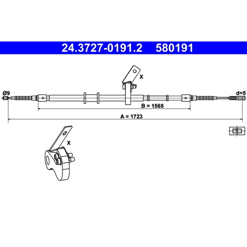 Ťažné lanko parkovacej brzdy ATE 24.3727-0191.2