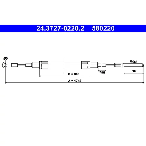 Ťažné lanko parkovacej brzdy ATE 24.3727-0220.2