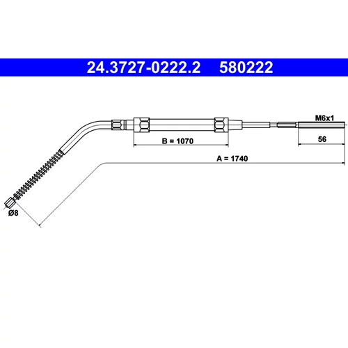 Ťažné lanko parkovacej brzdy ATE 24.3727-0222.2