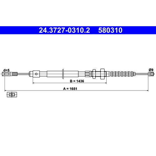 Ťažné lanko parkovacej brzdy ATE 24.3727-0310.2