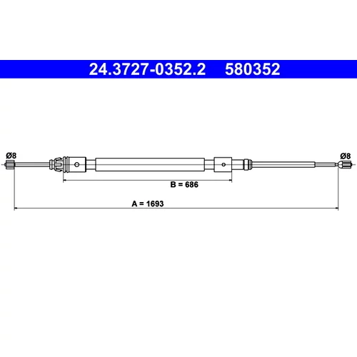 Ťažné lanko parkovacej brzdy ATE 24.3727-0352.2
