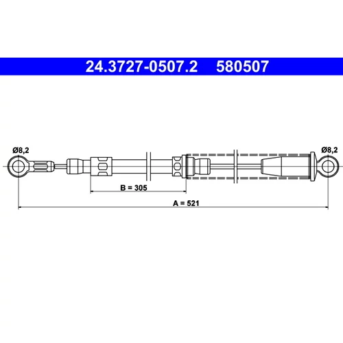 Ťažné lanko parkovacej brzdy ATE 24.3727-0507.2