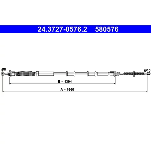 Ťažné lanko parkovacej brzdy ATE 24.3727-0576.2