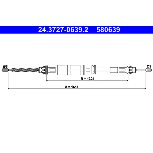 Ťažné lanko parkovacej brzdy ATE 24.3727-0639.2