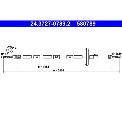 Ťažné lanko parkovacej brzdy ATE 24.3727-0789.2