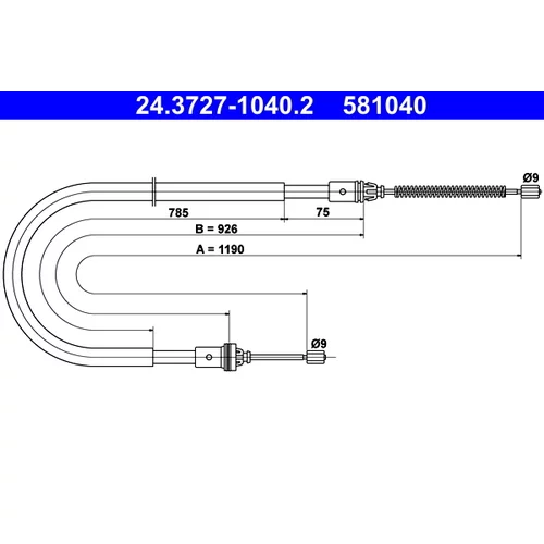 Ťažné lanko parkovacej brzdy ATE 24.3727-1040.2
