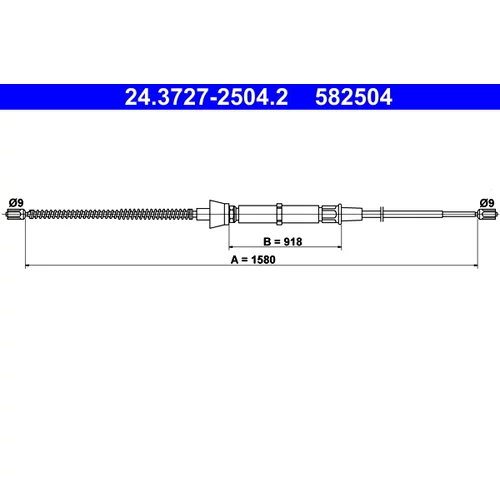 Ťažné lanko parkovacej brzdy ATE 24.3727-2504.2