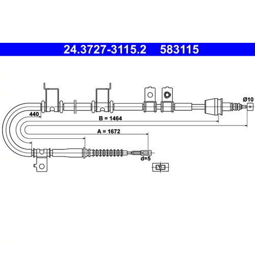 Ťažné lanko parkovacej brzdy ATE 24.3727-3115.2
