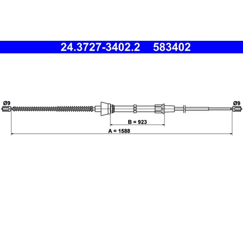 Ťažné lanko parkovacej brzdy ATE 24.3727-3402.2