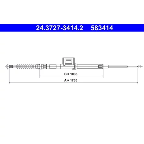 Ťažné lanko parkovacej brzdy ATE 24.3727-3414.2