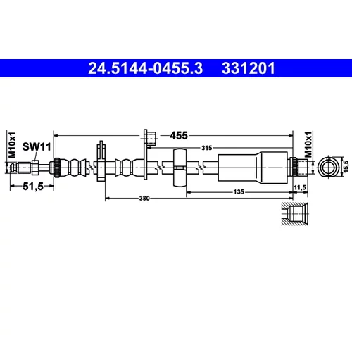 Brzdová hadica ATE 24.5144-0455.3