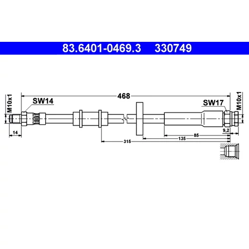 Brzdová hadica ATE 83.6401-0469.3